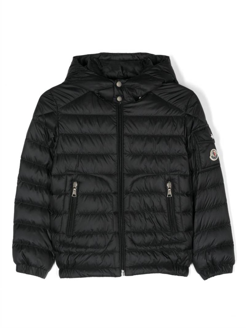 Moncler Enfant Lauros hooded padded jacket - Black von Moncler Enfant