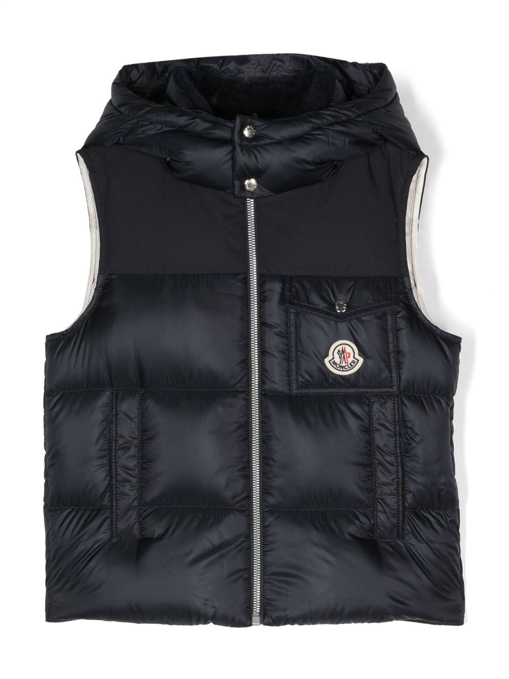 Moncler Enfant Oust logo-patch padded gilet - Blue von Moncler Enfant