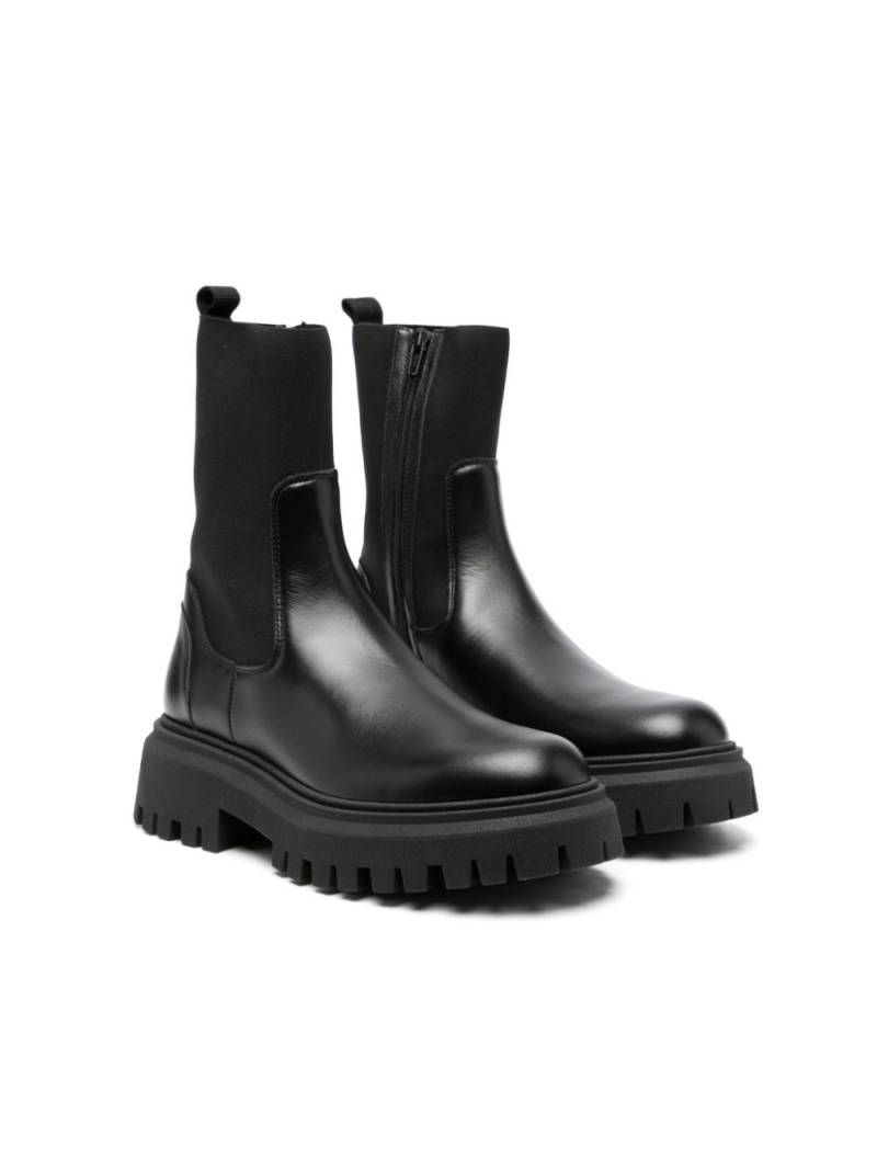 Moncler Enfant Petit Neue 70mm leather ankle boots - Black von Moncler Enfant