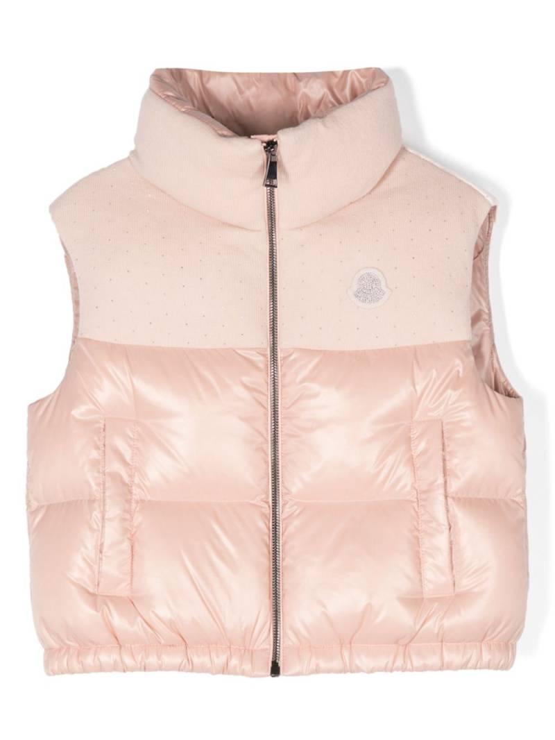 Moncler Enfant Suzan panelled puffer gilet - Pink von Moncler Enfant