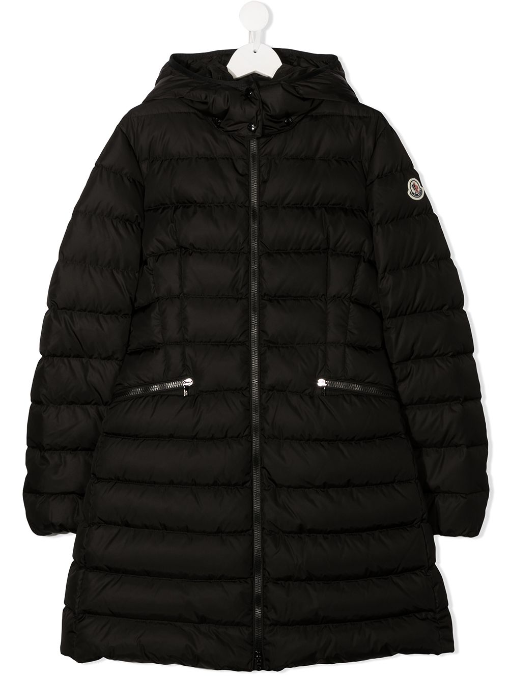 Moncler Enfant TEEN hooded padded coat - Black von Moncler Enfant
