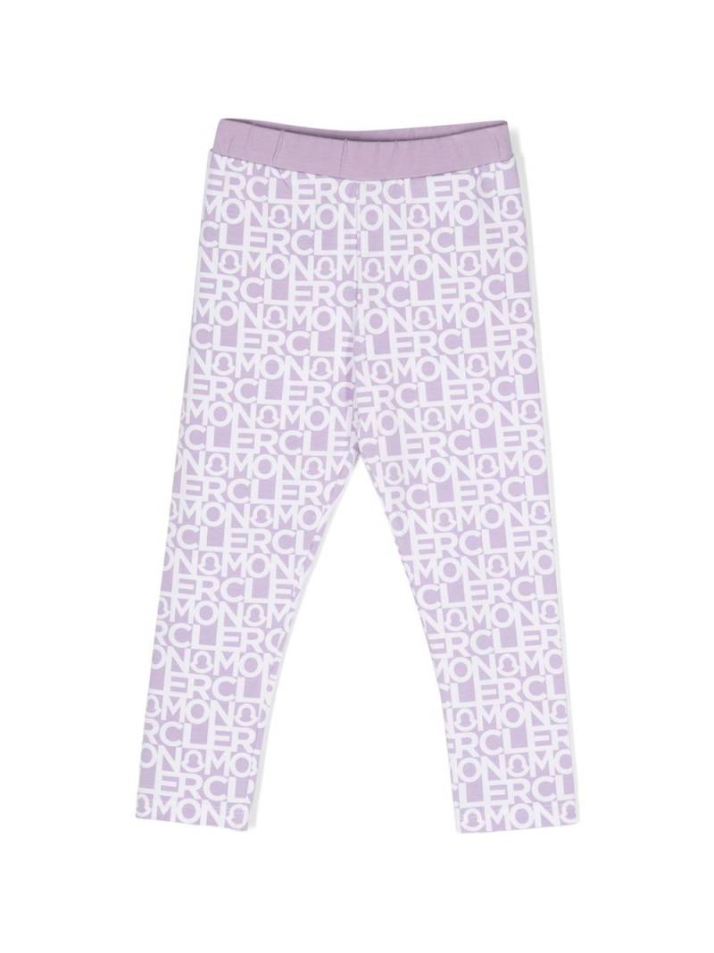 Moncler Enfant all-over logo-print tracksuit bottoms - Purple von Moncler Enfant