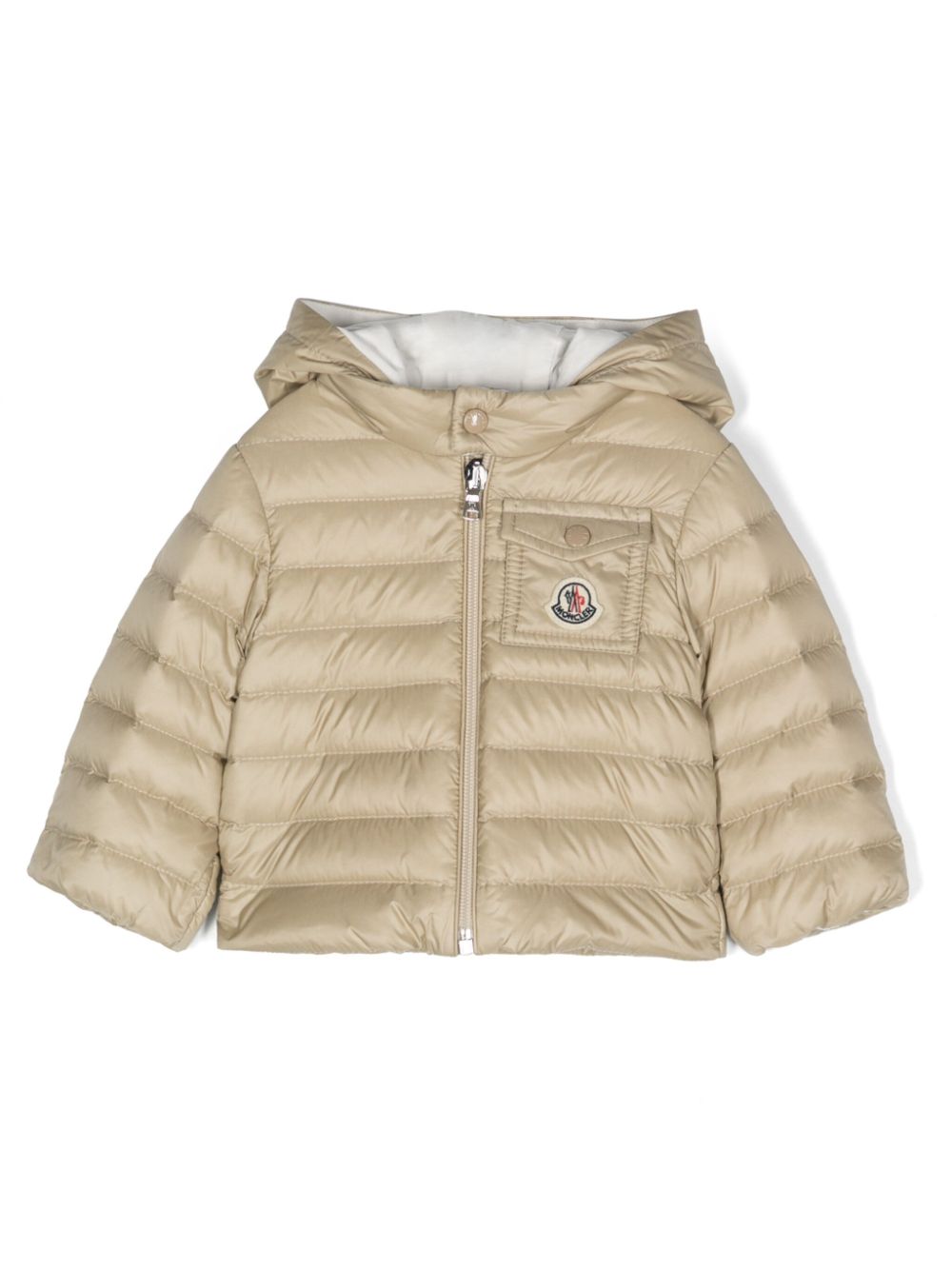 Moncler Enfant appliqué-logo padded jacket - Neutrals von Moncler Enfant