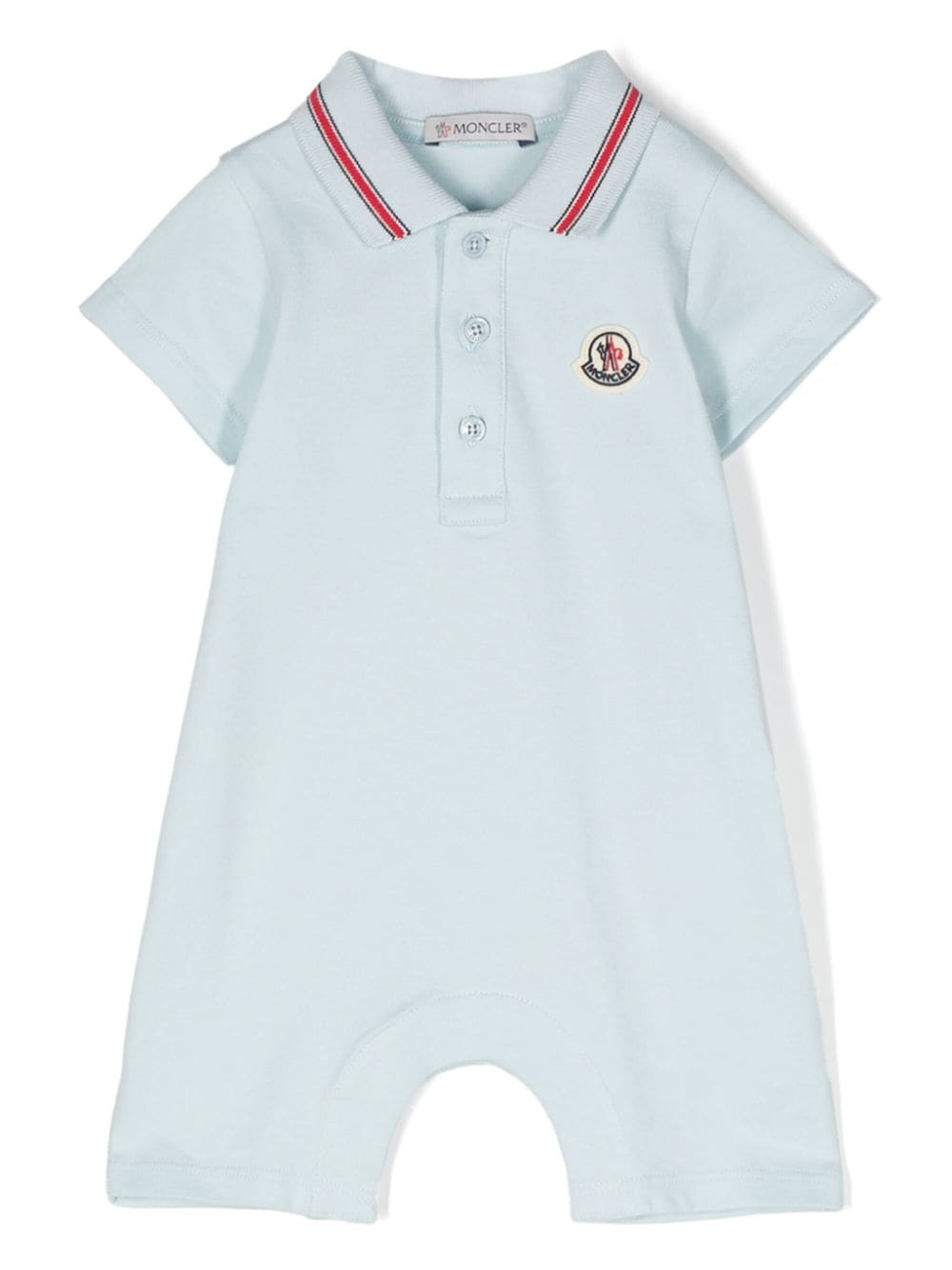 Moncler Enfant appliqué-logo piqué shorties - Blue von Moncler Enfant