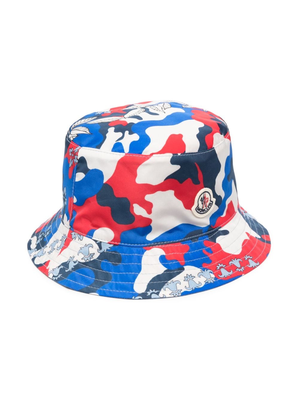 Moncler Enfant camouflage-print logo-appliqué bucket hat - Blue von Moncler Enfant