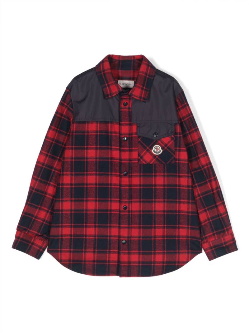 Moncler Enfant check-pattern cotton shirt - Red von Moncler Enfant