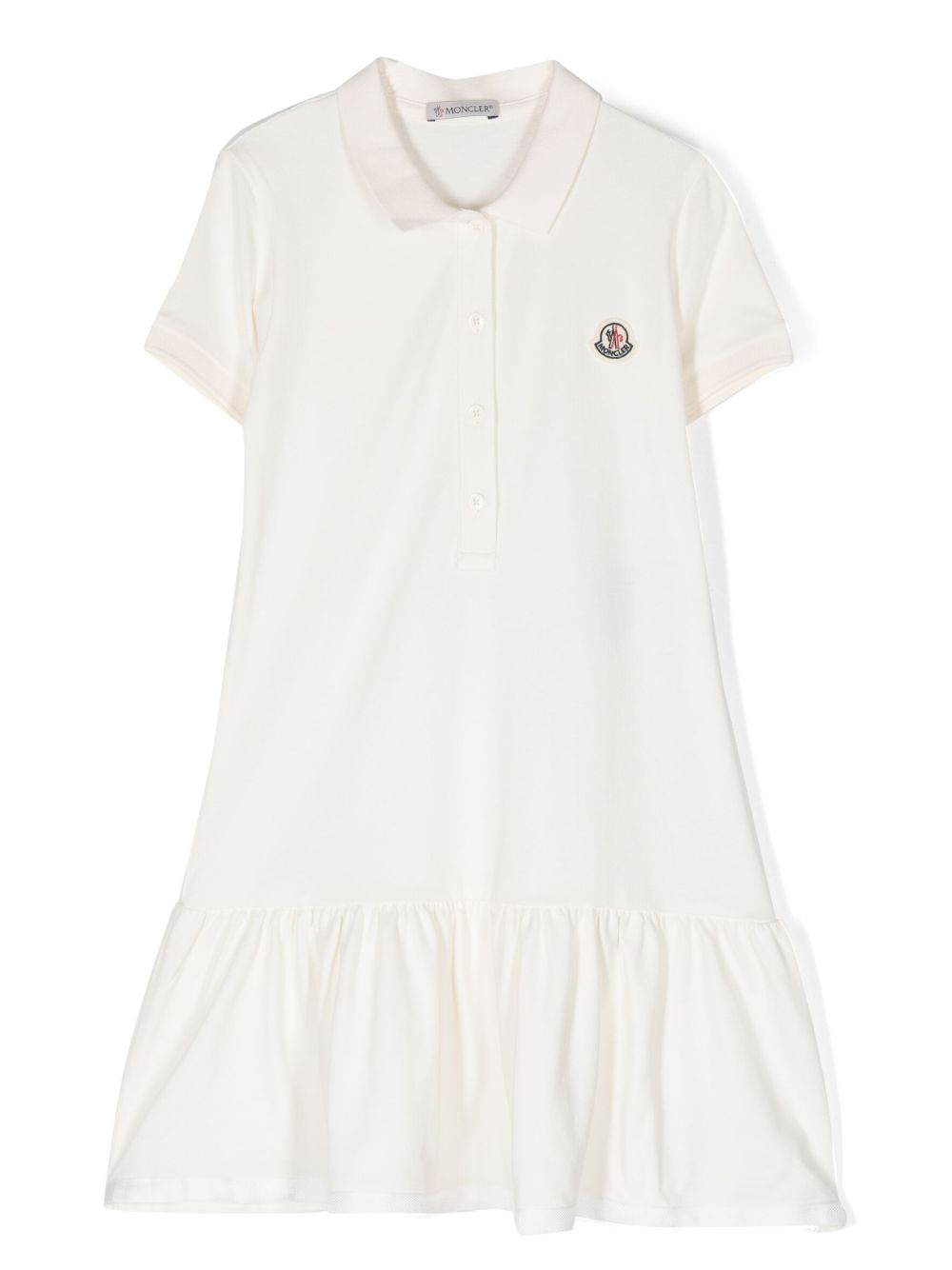 Moncler Enfant chest logo-patch polo dress - Neutrals von Moncler Enfant