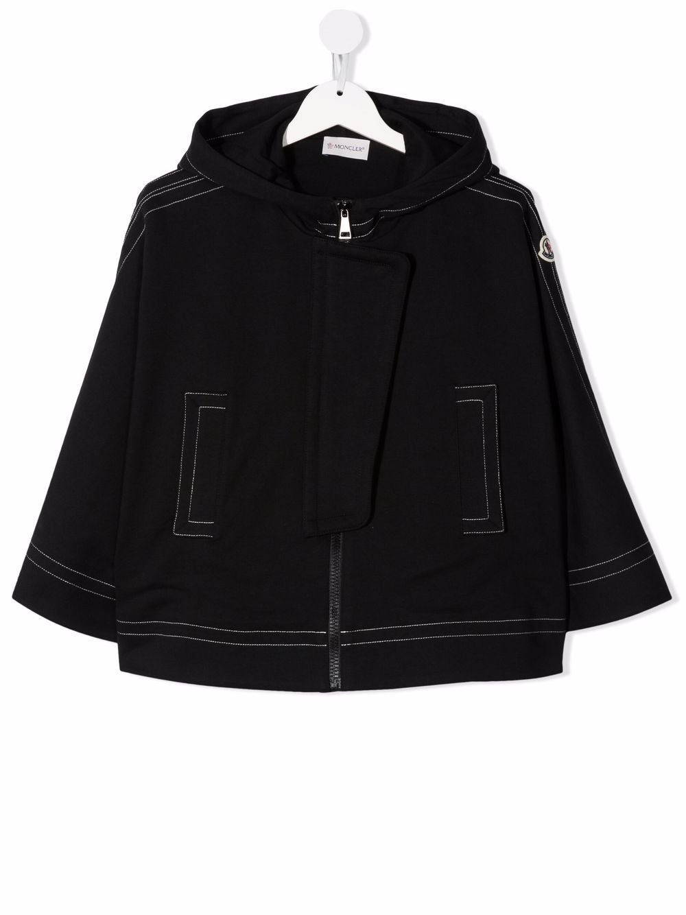 Moncler Enfant contrast-stitch cotton jacket - Black von Moncler Enfant