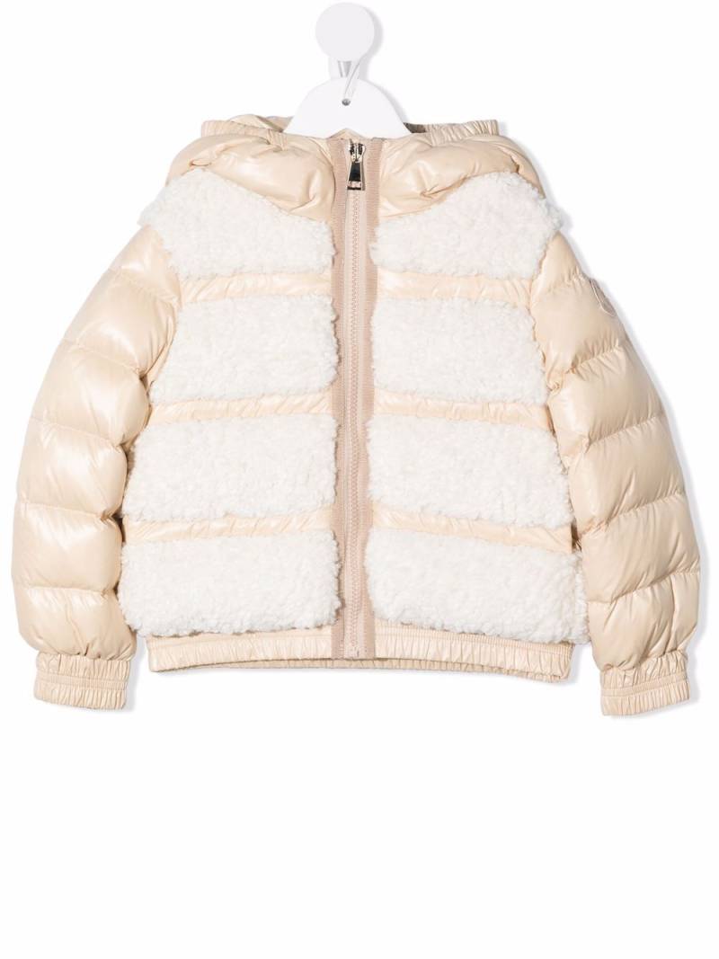 Moncler Enfant contrasting-panel puffer jacket - Neutrals von Moncler Enfant