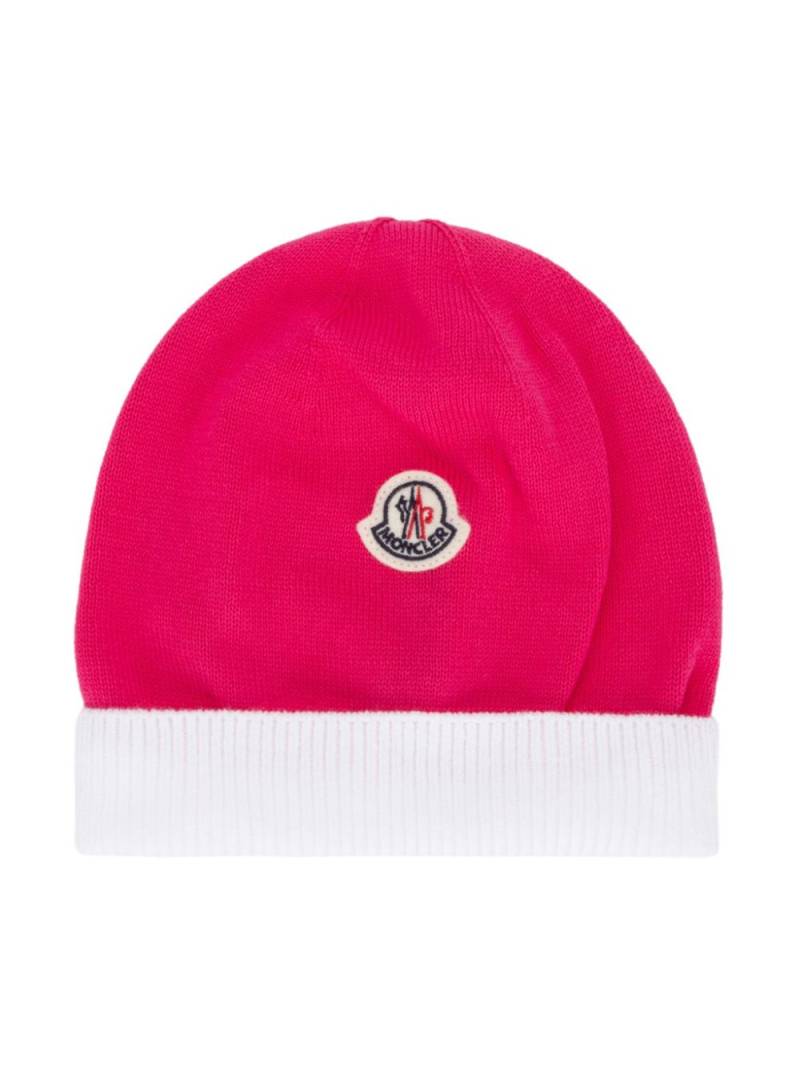 Moncler Enfant cotton beanie set - Pink von Moncler Enfant