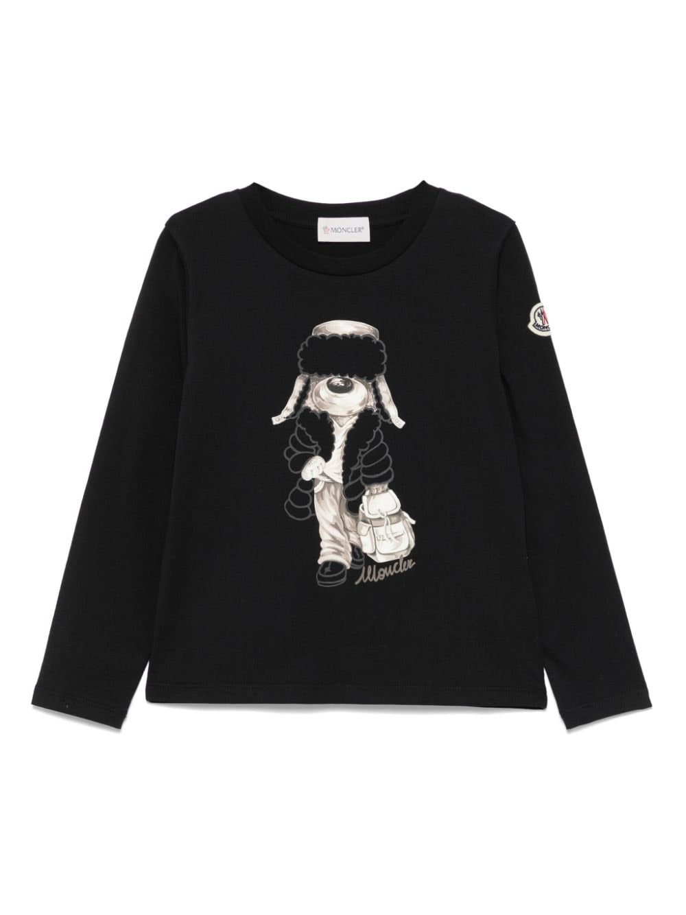 Moncler Enfant dog-print long-sleeves T-shirt - Blue von Moncler Enfant