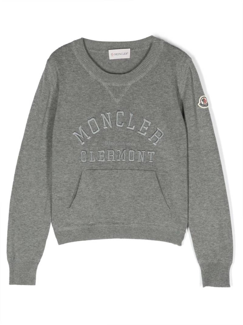 Moncler Enfant logo-embroidered cotton sweatshirt - Grey von Moncler Enfant