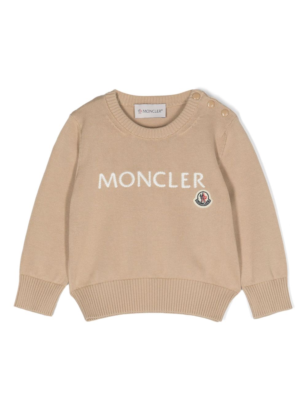 Moncler Enfant embroidered-logo jumper - Neutrals von Moncler Enfant