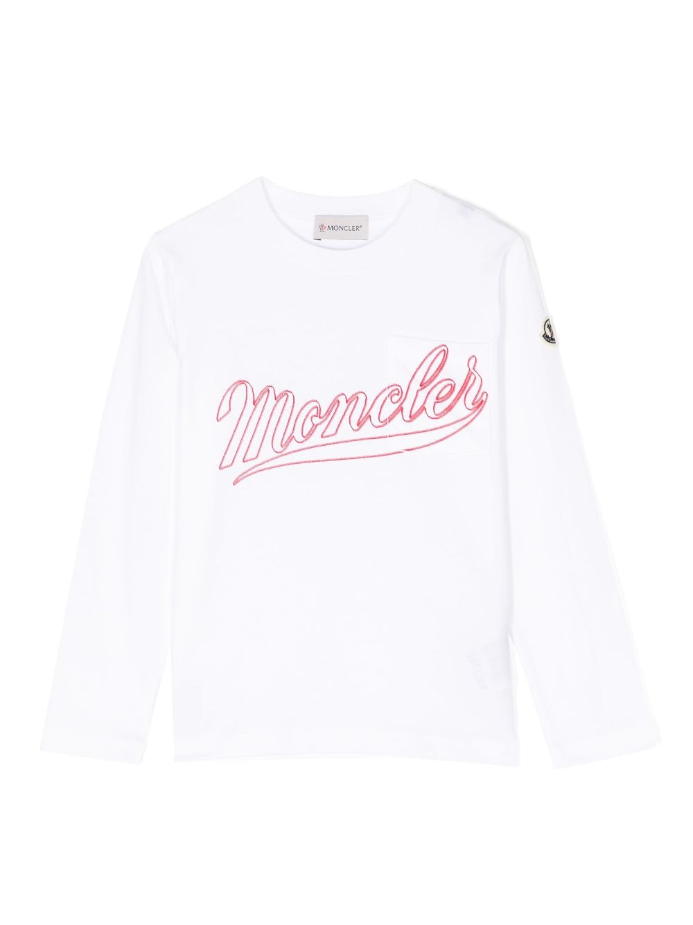 Moncler Enfant embroidered-logo long-sleeve T-shirt - White von Moncler Enfant