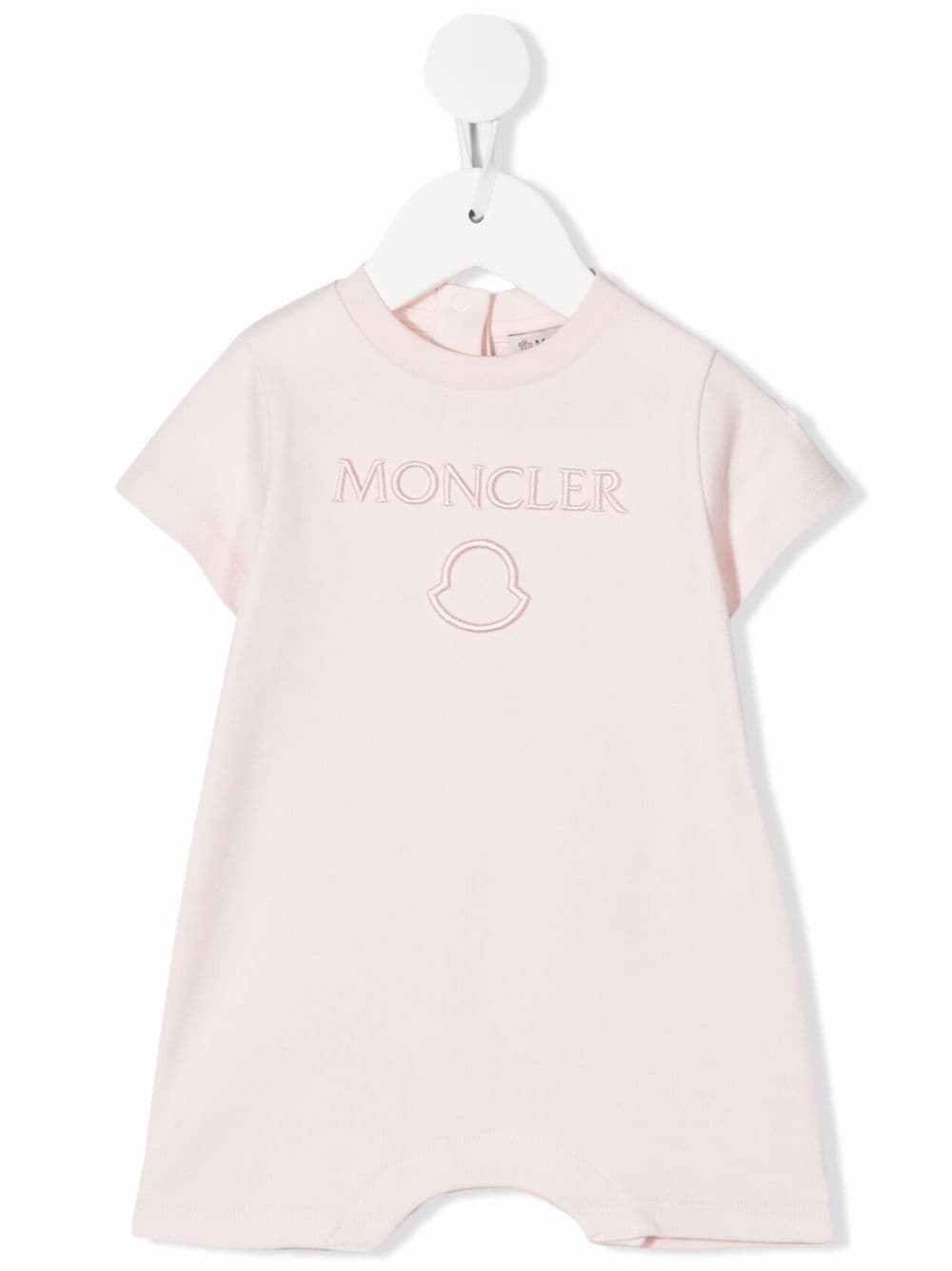 Moncler Enfant embroidered-logo romper - Pink von Moncler Enfant