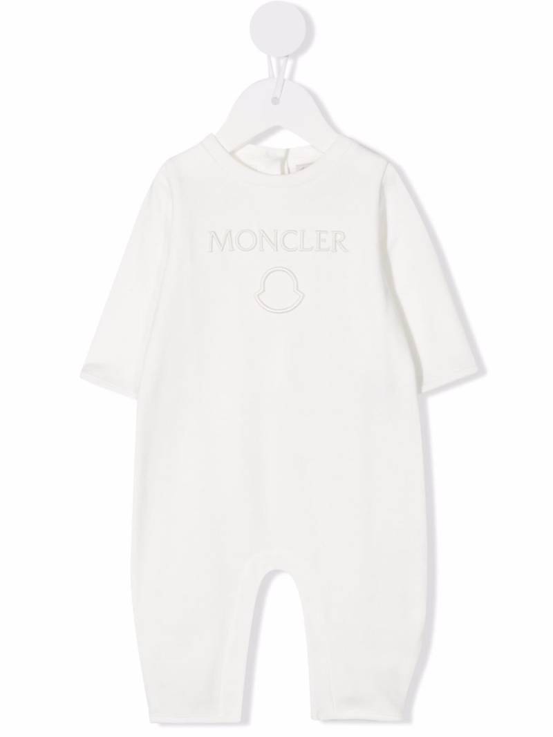 Moncler Enfant embroidered-logo romper - White von Moncler Enfant