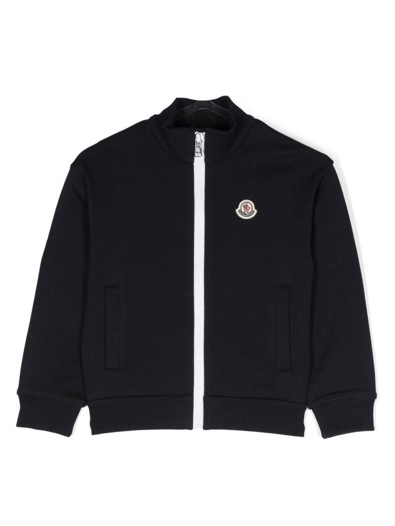 Moncler Enfant embroidered-motif jacket - Blue von Moncler Enfant