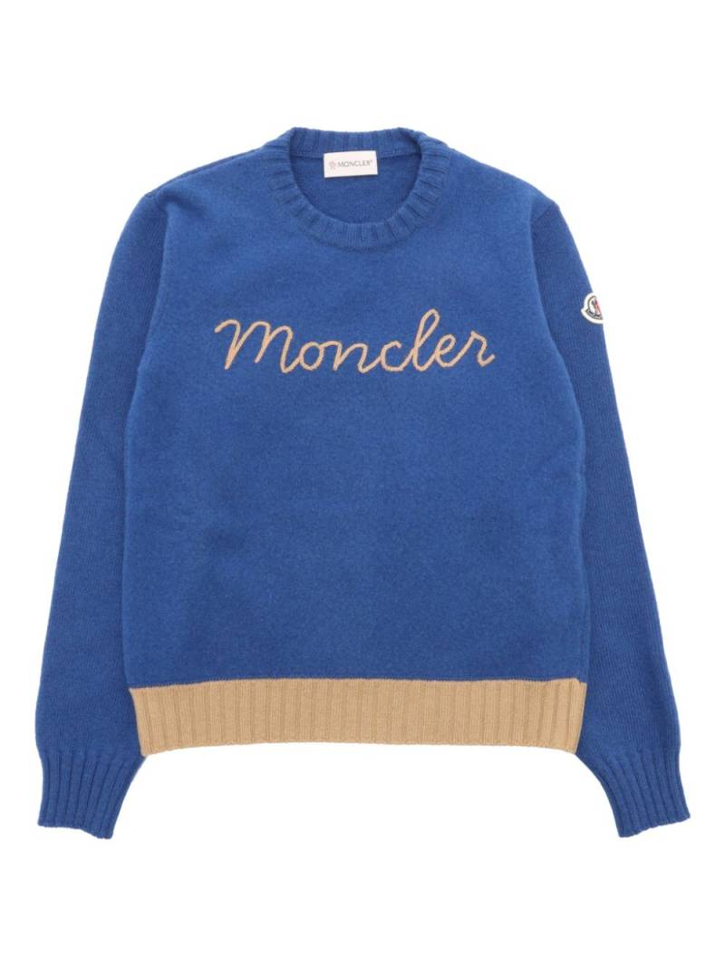 Moncler Enfant embroidered sweater - Blue von Moncler Enfant