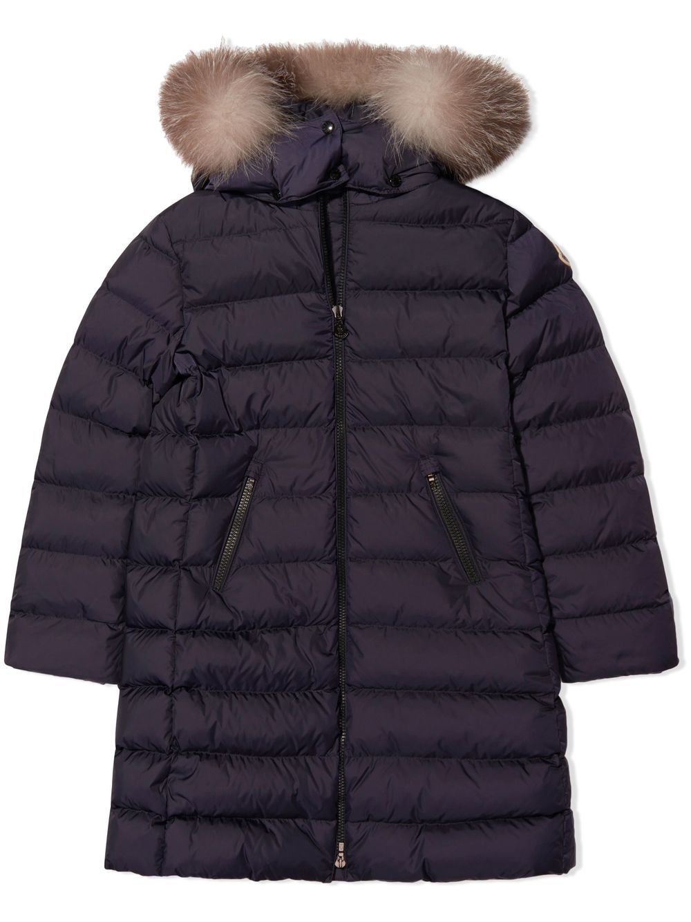 Moncler Enfant faux-fur hood padded parka - Blue von Moncler Enfant