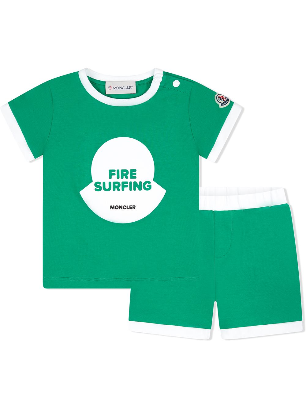 Moncler Enfant fire surfing tracksuit-shorts set - Green von Moncler Enfant