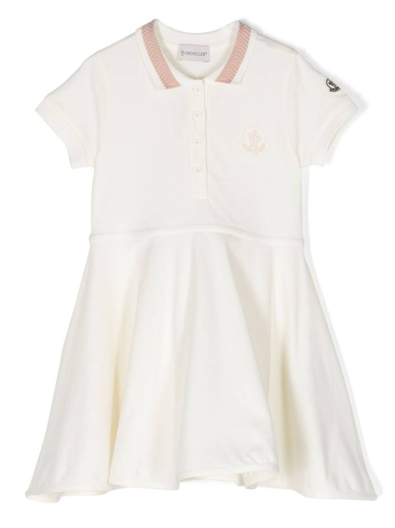 Moncler Enfant flared piqué polo dress - White von Moncler Enfant