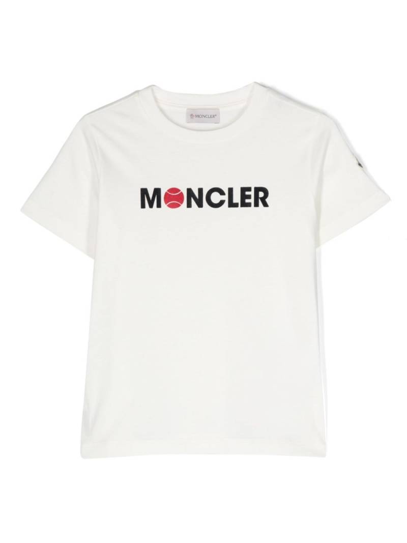 Moncler Enfant flocked-logo T-shirt - White von Moncler Enfant