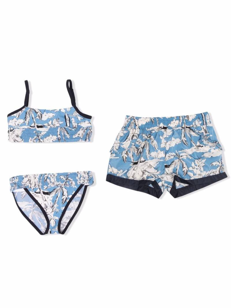 Moncler Enfant floral-print bikini swim set - Blue von Moncler Enfant