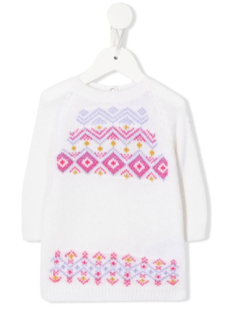 Moncler Enfant geometric-print knit dress - White von Moncler Enfant