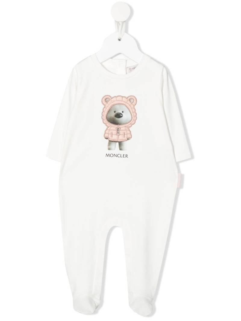 Moncler Enfant graphic-print babygrow - White von Moncler Enfant