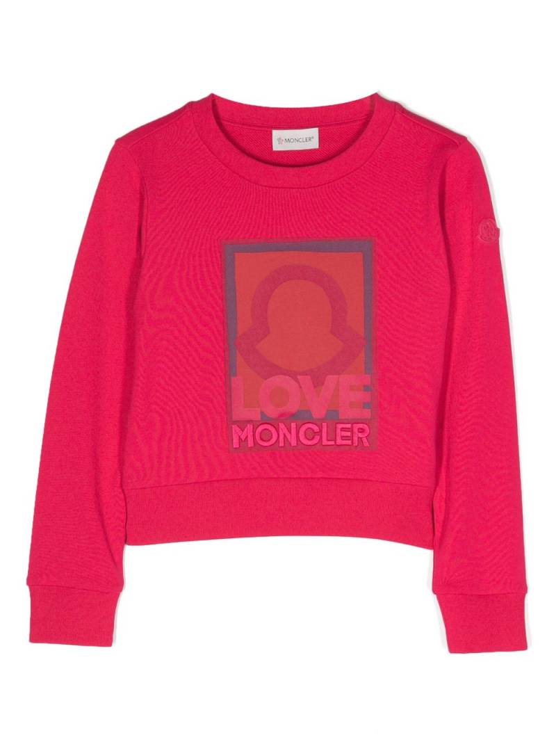 Moncler Enfant graphic-print cotton sweatshirt - Pink von Moncler Enfant