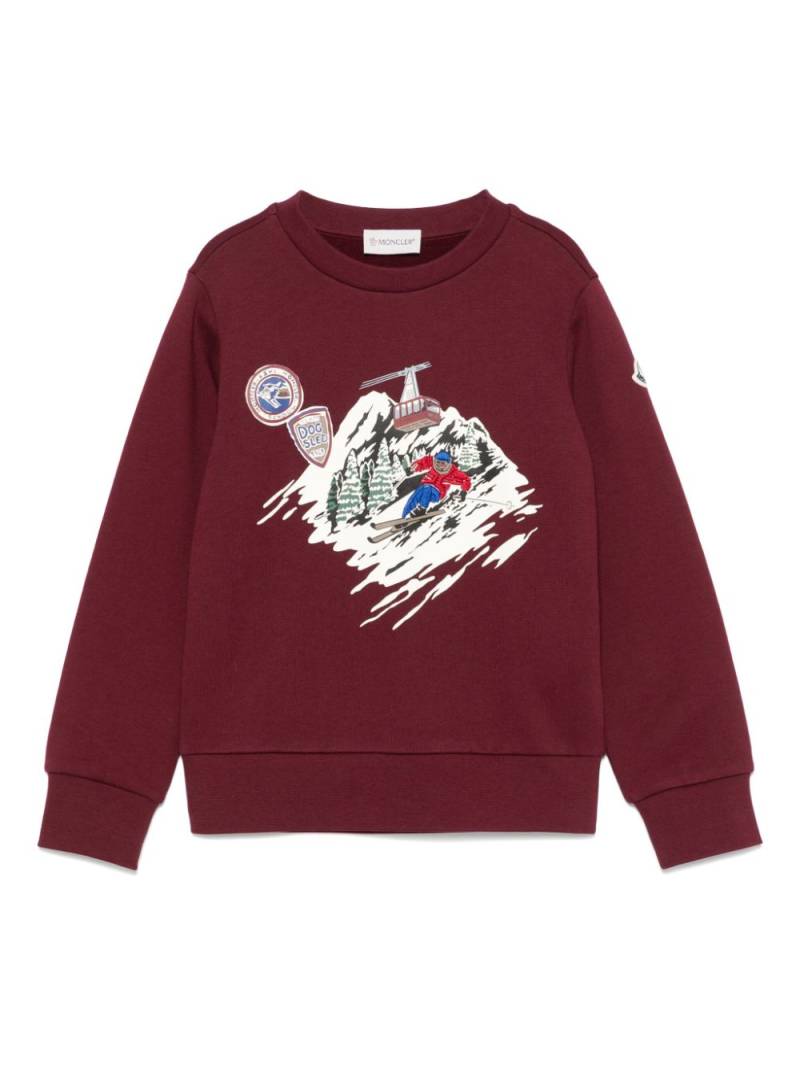 Moncler Enfant graphic-print sweatshirt - Red von Moncler Enfant