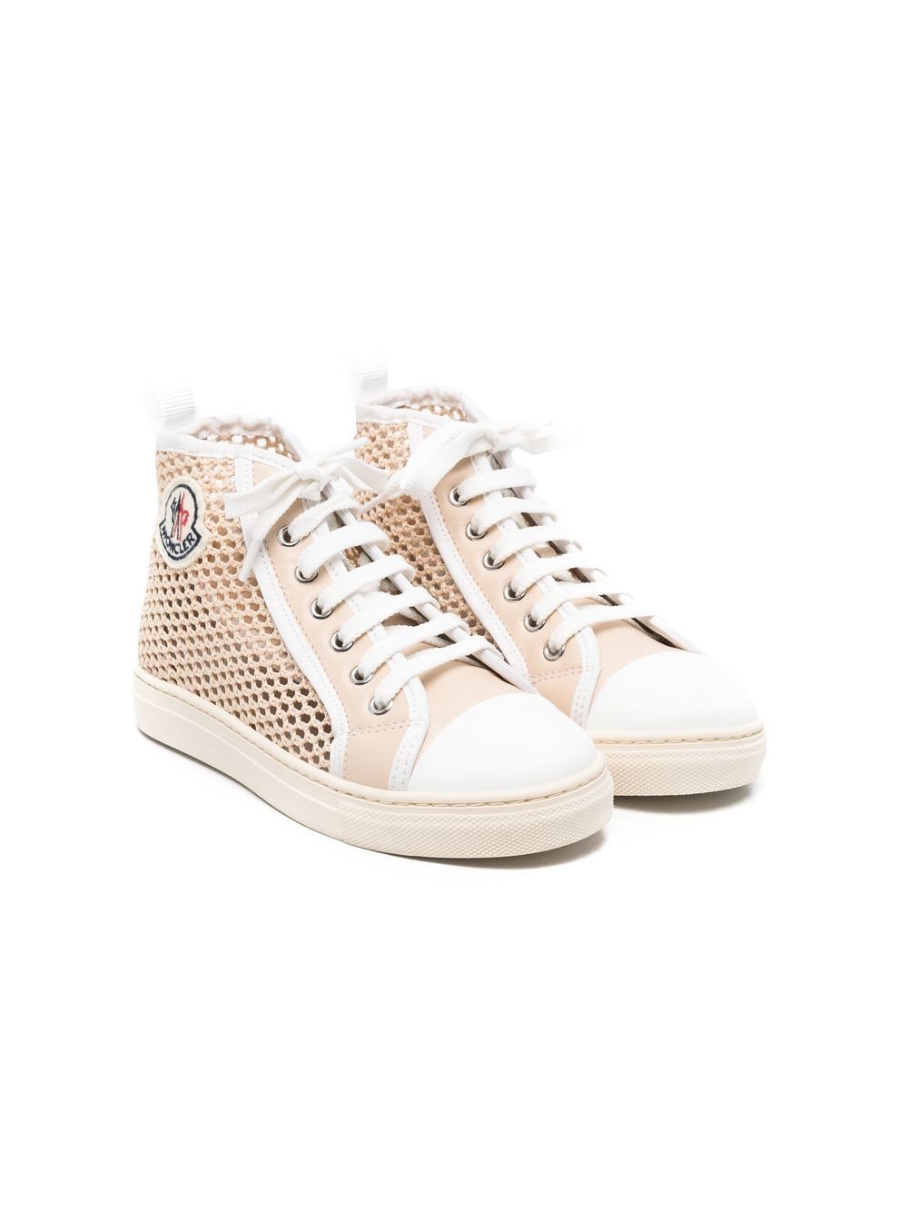 Moncler Enfant interwoven high-top sneakers - Neutrals von Moncler Enfant