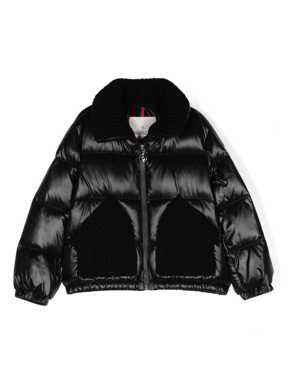 Moncler Enfant knitted-panels puffer jacket - Black von Moncler Enfant