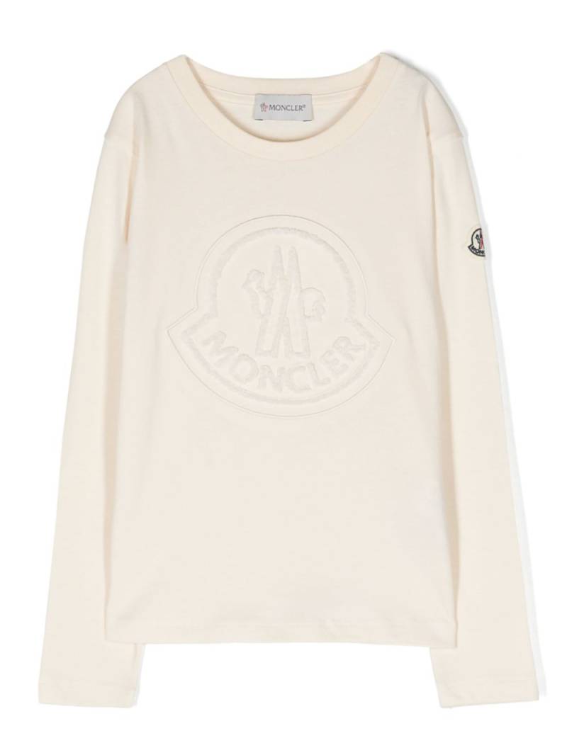 Moncler Enfant logo-appliqué cotton T-shirt - White von Moncler Enfant