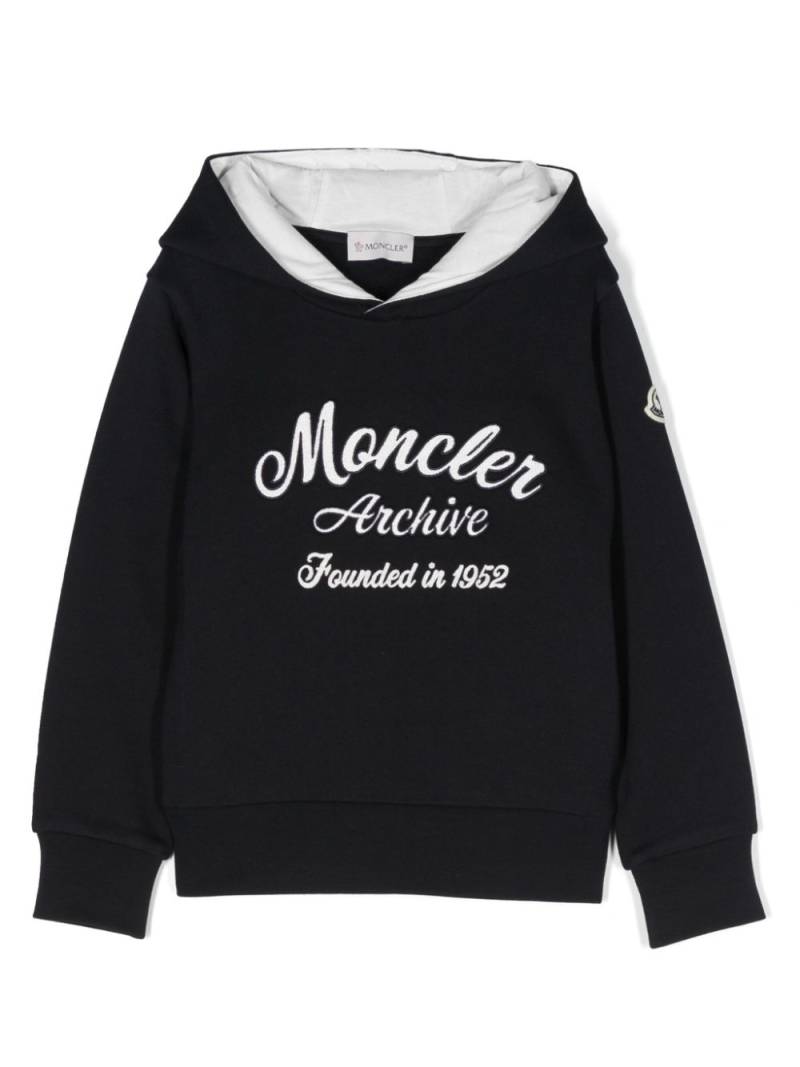 Moncler Enfant logo-appliqué cotton hoodie - Blue von Moncler Enfant