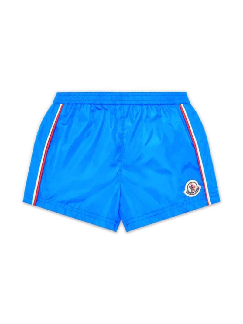 Moncler Enfant logo-appliqué elasticated-waist shorts - Blue von Moncler Enfant