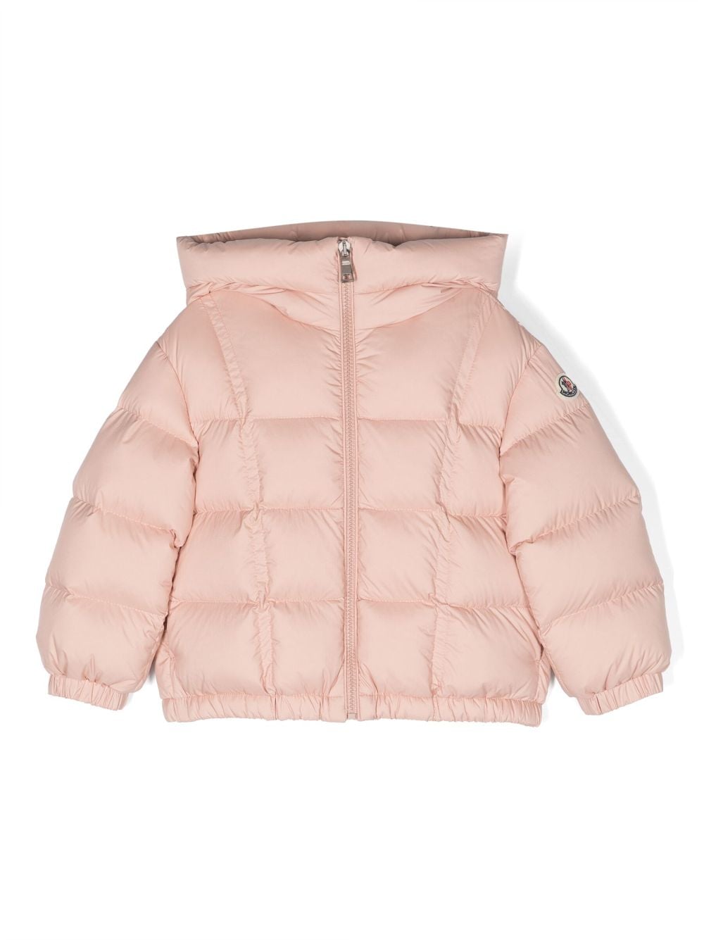 Moncler Enfant logo-appliqué hooded padded jacket - Pink von Moncler Enfant