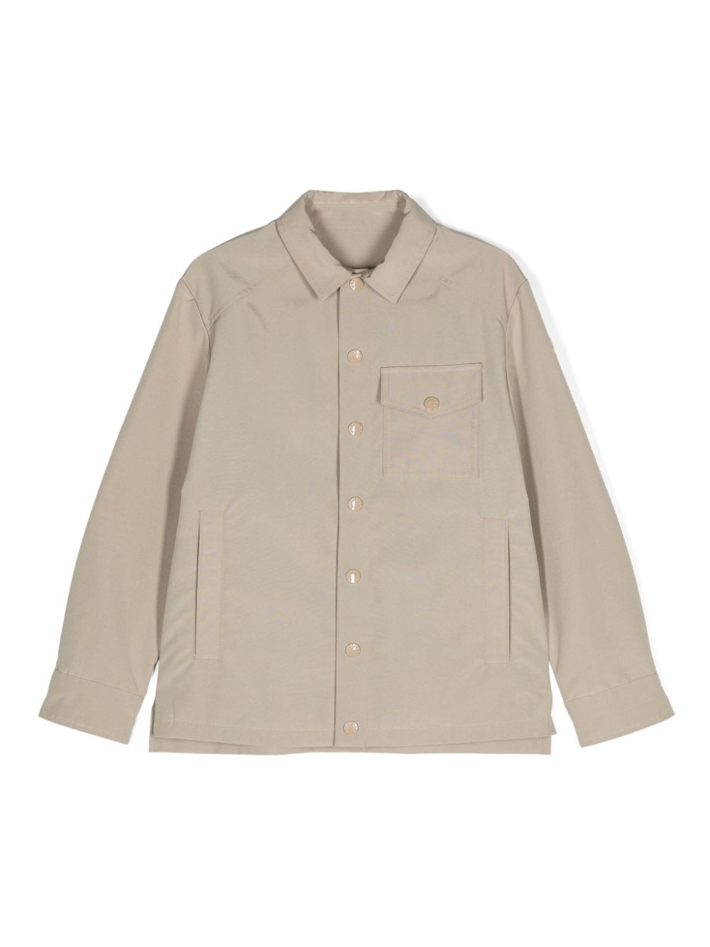 Moncler Enfant logo-appliqué jacket - Neutrals von Moncler Enfant