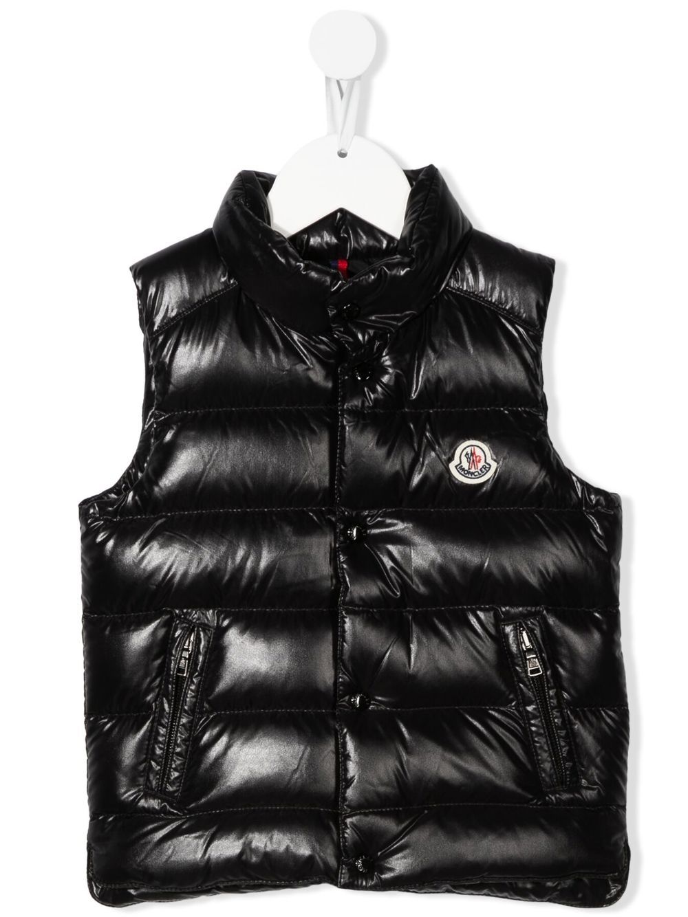 Moncler Enfant logo-appliqué padded gilet - Black von Moncler Enfant