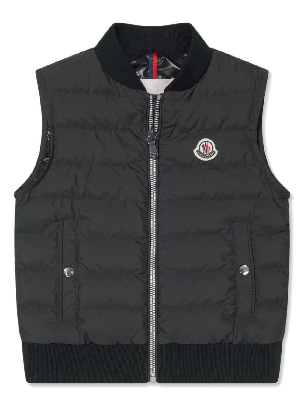 Moncler Enfant logo-appliqué padded gilet - Black von Moncler Enfant