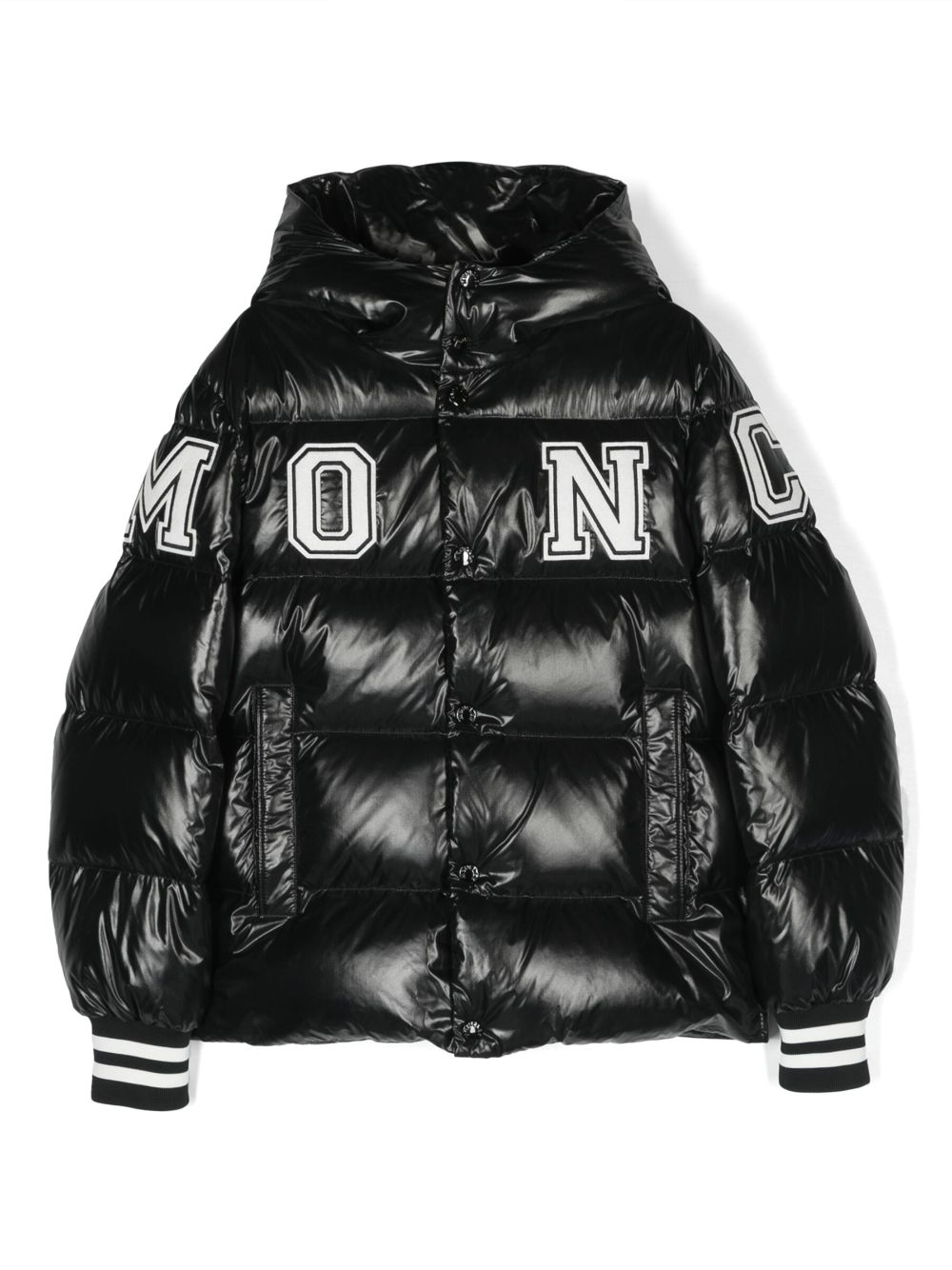 Moncler Enfant logo-appliqué padded jacket - Black von Moncler Enfant