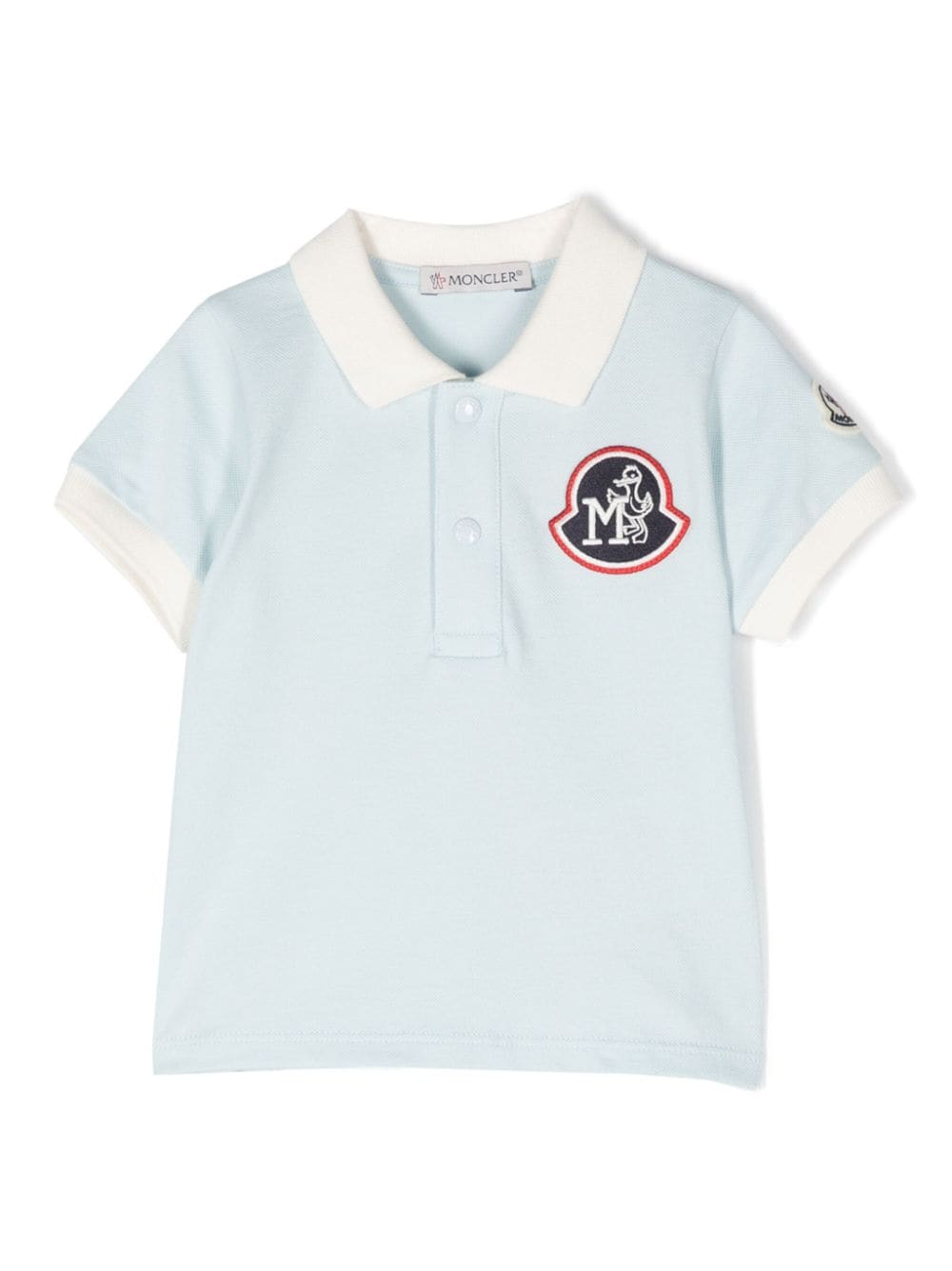 Moncler Enfant logo-appliqué polo shirt - Blue von Moncler Enfant