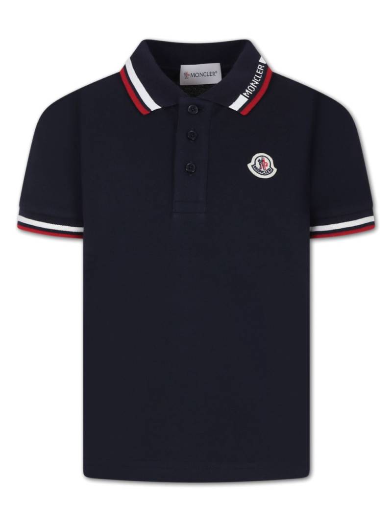 Moncler Enfant logo-appliqué polo shirt - Blue von Moncler Enfant