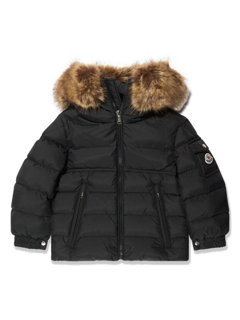 Moncler Enfant logo-appliqué puffer hooded jacket - Black von Moncler Enfant