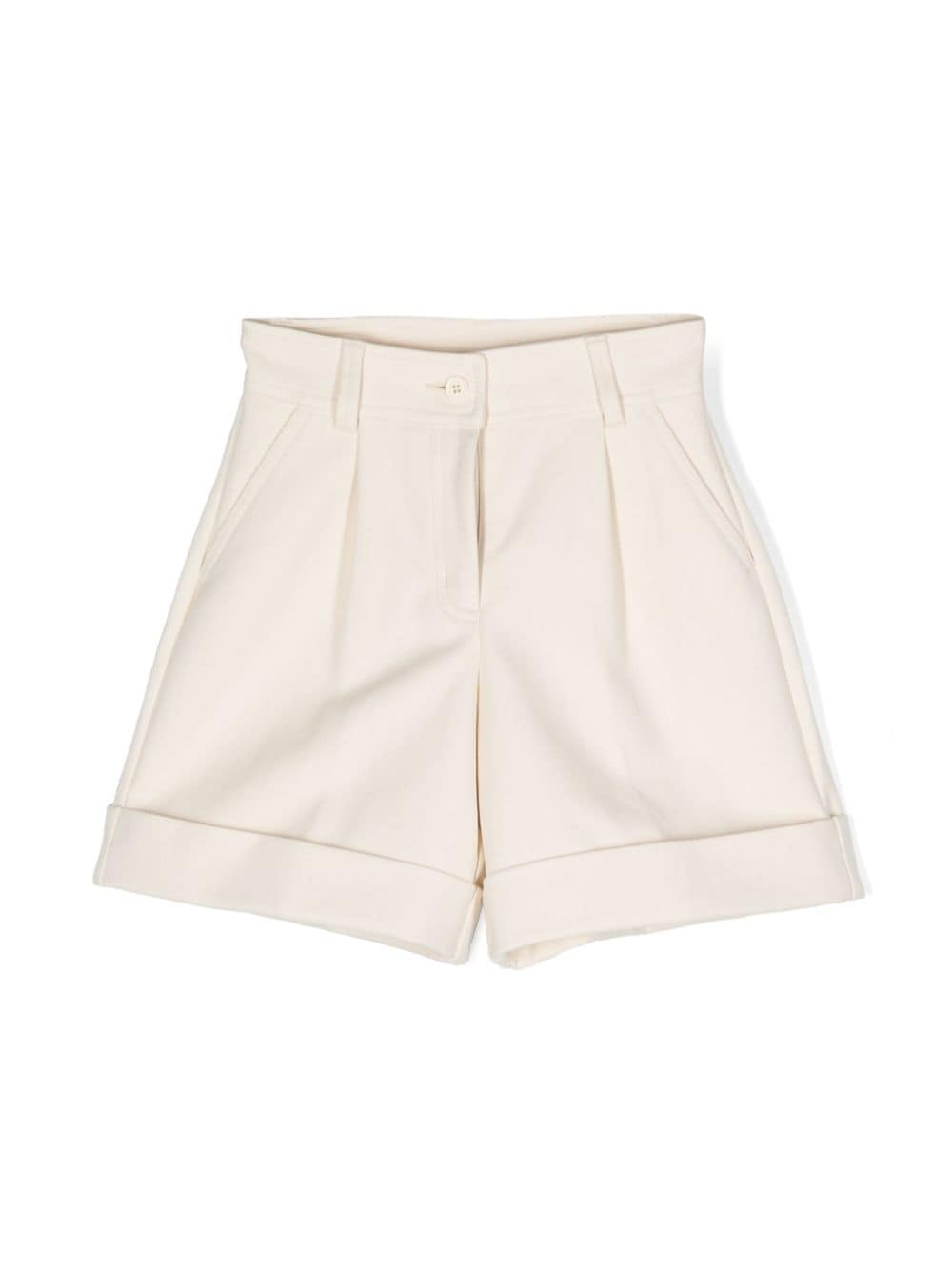 Moncler Enfant logo-appliqué twill shorts - Neutrals von Moncler Enfant