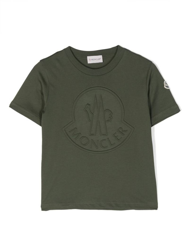 Moncler Enfant logo-embossed cotton T-shirt - Green von Moncler Enfant