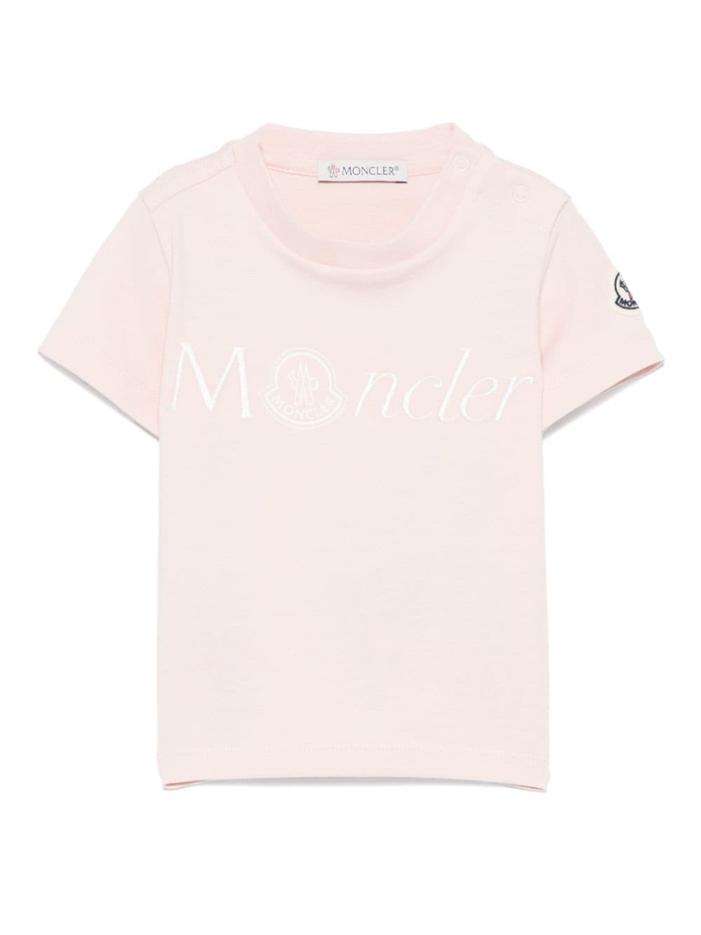 Moncler Enfant logo-embroidered T-shirt - Pink von Moncler Enfant