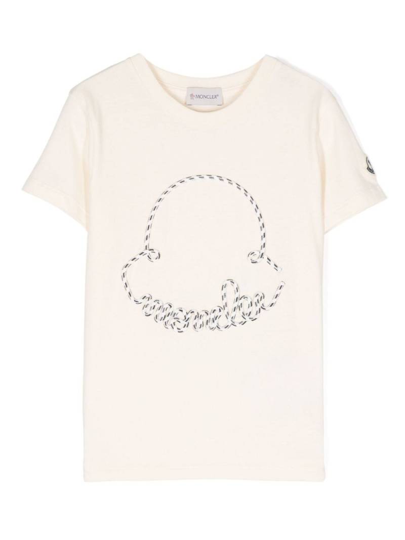 Moncler Enfant logo-embroidered cotton T-shirt - Neutrals von Moncler Enfant