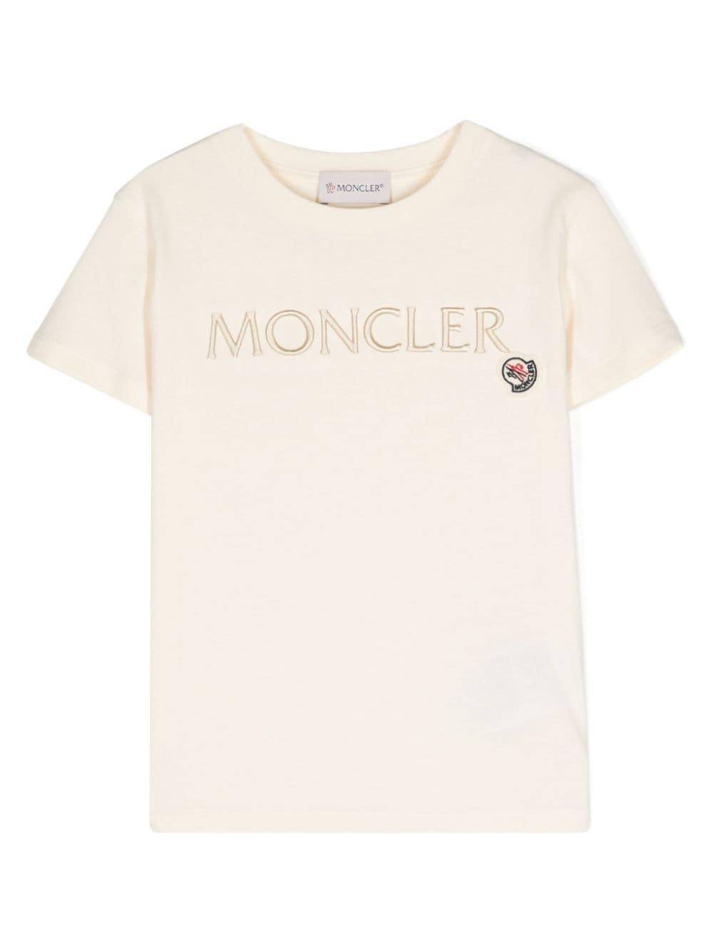 Moncler Enfant logo-embroidered cotton T-shirt - Neutrals von Moncler Enfant