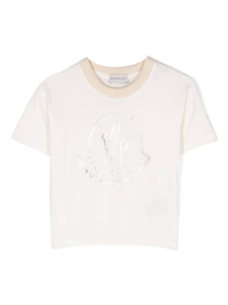 Moncler Enfant logo-embroidered cotton T-shirt - White von Moncler Enfant